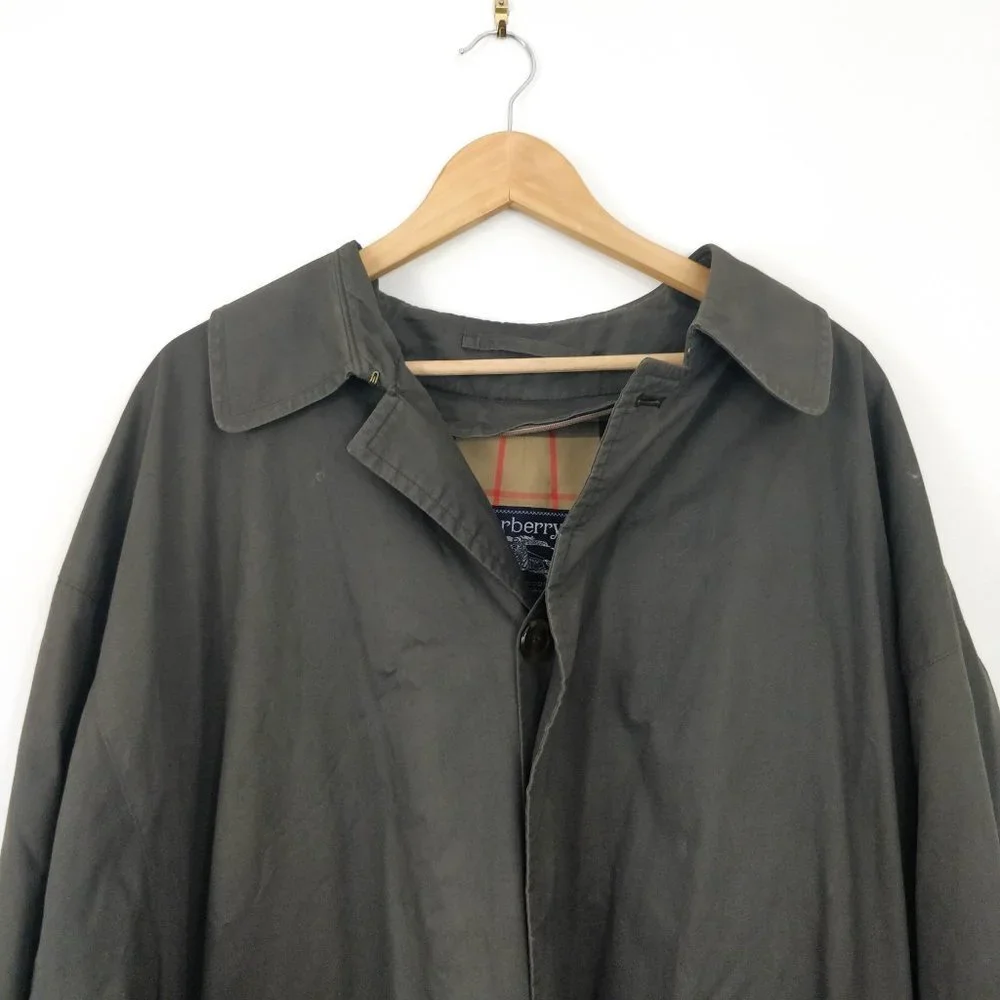 Vintage Burberry Olive Nova Check Coat with Liner